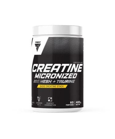 Trec Nutrition Creatine Micronized 200 MESH + Taurine Increase Muscle Mass Strength Bodybuilding 400 g Can - Buy Online on GoSupps.com