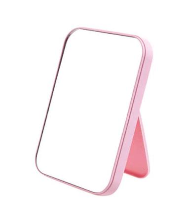 Coobbar Desktop Makeup Mirror Foldable Makeup Mirror Simple Portable Makeup Mirror Princess Mirror Square Mirror Makeup Mirror for Women (Pink)