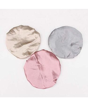 Double Waterproof Satin Shower Cap for Women - Black/Pink - Ideal for Home and Hotel Use - Resistant to Water and Hair - Bulk Packaged - Buy Online on GoSupps.com
