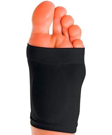 Metatarsal Compression Arch Support Sleeves for Flat Feet Pain Relief - Medium Black | Reusable Gel Pad Fabric Socks for Arthritis & Plantar Fasciitis - Men & Women - Buy Online on GoSupps.com