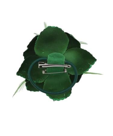 Topkids Bottle Green Rose Flower Hair Clip - Elegant Accessories for Women & Girls | Perfect for Weddings Proms & Special Occasions - Buy Online on GoSupps.com