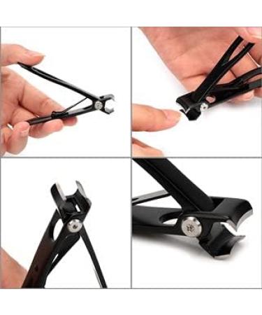 Nail Clippers Set 16mm Wide Large Jaw Opening with Nail File for Thick Nail Stainless Steel Black Fingernail and Toenail Nipper Cutter Podiatry Trimmer Pedicure Manicure Kit - Buy Online on GoSupps.com