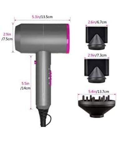 Jooayou Professional 2000W Hair Dryer with Negative Ions, Diffuser, 2 Speeds, 3 Heat Settings & Cool Button - Buy Online on GoSupps.com
