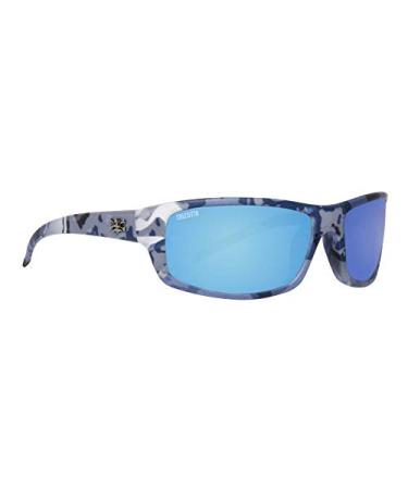 Calcutta Outdoors Prowler Original Series | Fishing Sunglasses Blue Camo/Blue Mirror One Size