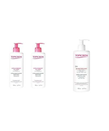 Topicrem Topicrem - Ultra Moisturising Body Lotion - Moisturizes 48h Relipid Protects Skin & DA Emollient Balm - Moisturizing Relipid Nourishes & Soothes - Face and Body Care for Sensitive Skin