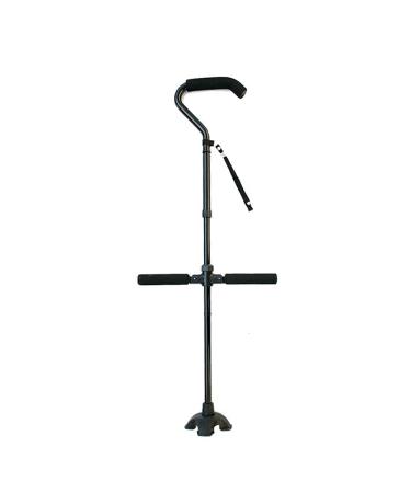 Elderly Crutches Aluminum Alloy Folding Telescopic Crutch Large Curved Elderly Handle to Help Four-Legged Walking Stick Multifunctional Elderly Walking Stick Vision