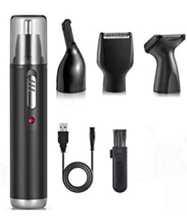 Ear and Nose Hair Trimmer Trimmer & Detailer for Hygienic Grooming with Rinseable Interchangeable Heads for Eyebrows Nose Ears Unisex