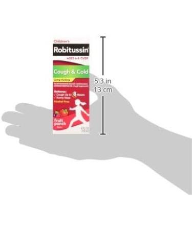 Children's Robitussin Long-Acting Cough Suppressant - Alcohol-Free Fruit Punch 4 fl. oz - 8-Hour Relief for Ages 4 - Buy Online on GoSupps.com