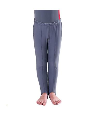 Mens and Boys Gymnastics Pants Leotard Youth Ballet Tights Stirrup Pants for Dance Yoga Practice Athletic Gray 5-6 Years
