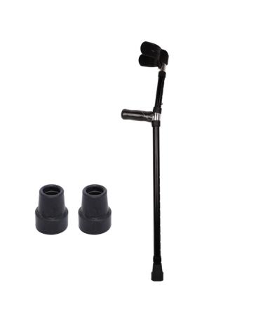 Adjustable Walking Cane Forearm Crutches Underarm Adult Medical Crutches intercultural Handle Based on ergonomics (Black Double Branch) Journey Black Single branch