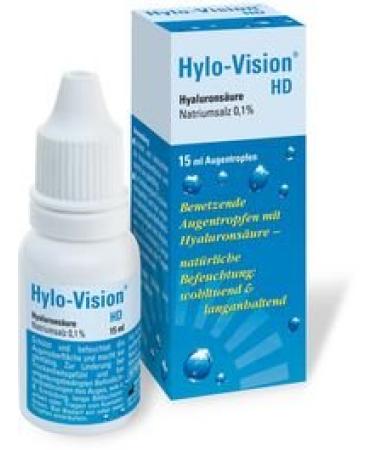 Hylo-Vision HD eye drops economy pack 3x15ml. For moisturising dry eyes with 0.1% hyaluronic acid