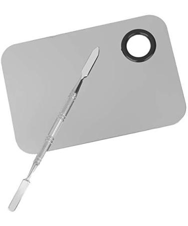 Stainless Steel Make-Up Artist Palette with Spatula for Foundation - Silver | TOY-STORE - International Shipping - Buy Online on GoSupps.com
