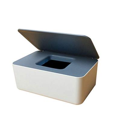 QKFON storage box for wet wipes wet wipes for dry and wet tissue paper napkin holder wet wipes donor holder with lid for home and office (gray-white)