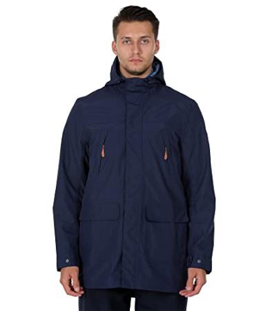 ALPHA CAMP Mens Breathable Waterproof Jacket with Hood Windbreaker All Weather Long Softshell Rain Jacket