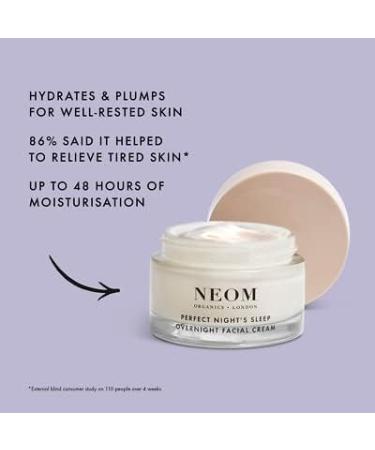 NEOM- Perfect Night s Sleep Overnight Facial Cream - 50ml | Face Moisturiser With Hyaluronic Acid Aloe Vera & Ceramides To Plump & Reduce Lines | Suitable For All Skin Types | Vegan - Buy Online on GoSupps.com