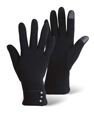 Womens Winter Touch Screen Gloves - Warm & Lightweight Touchscreen Glove Liners for Texting, Driving & Social Media Browsing - Ladies Cold Weather Black Thermal Hand Gloves for The Tech Savvy & Chic