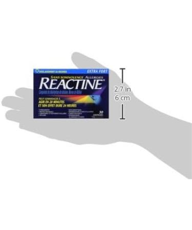 Reactine Extra Strength Antihistamine Tablets - 10mg Cetirizine Hydrochloride - 24 Hour Allergy Relief Medicine - 30 Count 30 Count (Pack of 1) - Buy Online on GoSupps.com