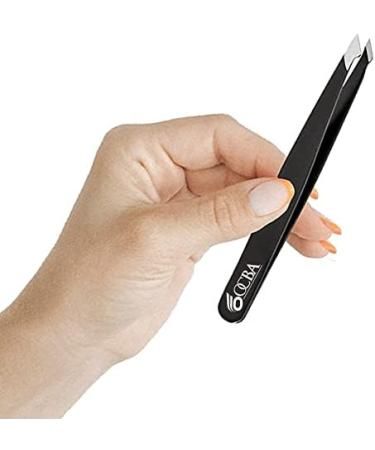 OCBA 4 Pcs Black Tweezers for Facial Hair Women & Men - Professional Stainless Steel Eyebrow Tweezers for Ingrown Hair on Nose, Ear - Precise Grooming of Eyebrows - Buy Online on GoSupps.com