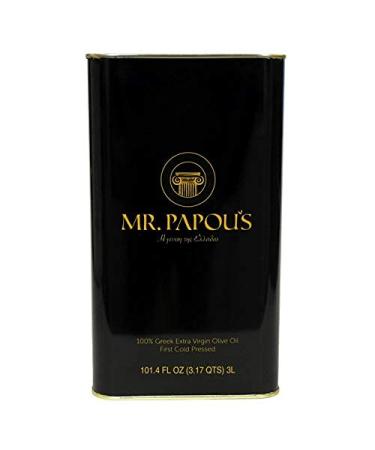 Mr. Papou's Extra Virgin Olive Oil 3L - First Cold Pressed - Family Owned Greek Harvest - 101.4 fl oz - Buy Online on GoSupps.com