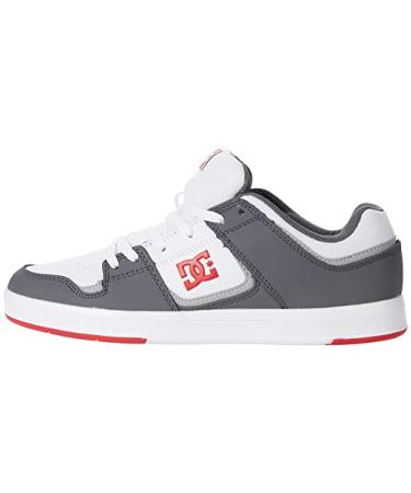 DC Men's Cure Casual Low Top Skate Shoes Sneakers 10 White/Grey/Red