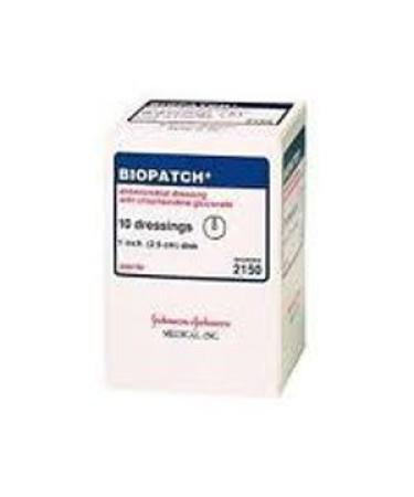 Alimed Johnson Johnson Biopatch Antimicrobial Dressing 1" Disk 4mm Sterile Latex-free - 10 Each Box