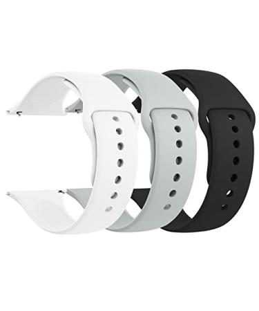 3 PACK Bands Compatible with Apple Watch Band 41mm 40mm 38mm 42mm 44mm 45mm Sport Band Silicone Wristbands Straps Replacement for iWatch Series 8 7 6 5 4 3 SE Men Women White Grey Black 38/40/41mm-Small