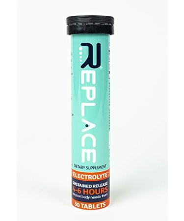 Replace - Sustained Release Electrolytes for Optimal Hydration - 30 Tablets - Zero Sugar & Calories Non-GMO Vegan Gluten Free - Muscle Recovery & Energy Co. 1 Count (Pack of 30)