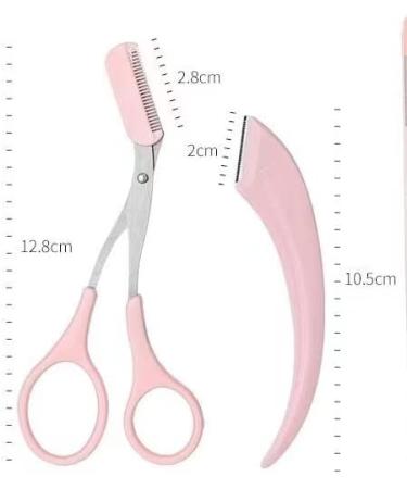 GIMIRO Eyebrow Trimmer Set - 2 Pack Manual Hair Removal Razor & Comb for Perfect Makeup (White) - Buy Online on GoSupps.com
