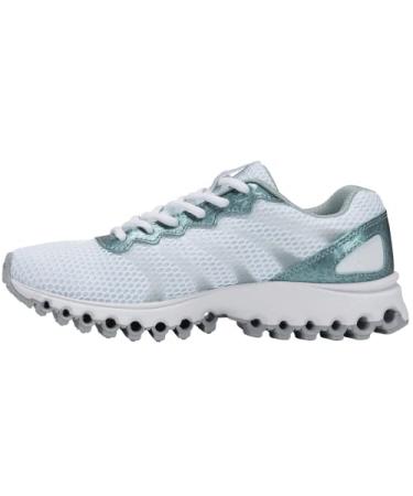 K-Swiss Women's Tubes 200 Training Shoe 7.5 White/Silver/Blue Panther