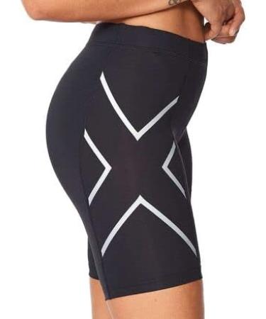 2XU Women's Core Compression Running Shorts - Black/Silver | High-Performance Fitness Apparel for Optimal Comfort and Support - Buy Online on GoSupps.com