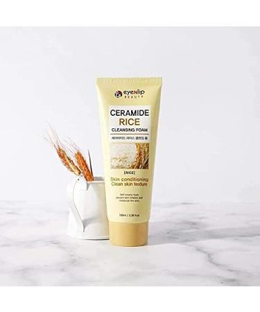 eyeNlip Rice Cleansing Foam 100ml - Hydrating Face Cleanser with Rice Bran & Ceramides for Daily Use - Buy Online on GoSupps.com