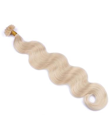 Keratin Bonding Hair Extensions #60 White Blonde 60cm - 25 Strands 100% Remy Real Hair - Easy to Use Wavy Micro Ring Extensions - Buy Online on GoSupps.com
