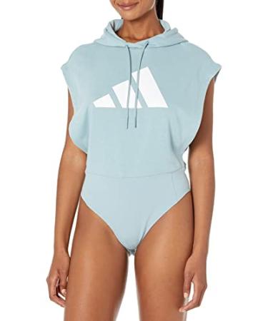adidas womens Sportswear 3-bar Leotard Large Magic Grey
