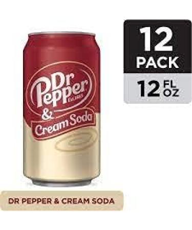 Dr Pepper & Cream Soda Cans - Flavored Soda Pop Fridge Pack Sparkling beverage -Carbonated Soft Drink with Caffeine- 12 FL Oz (Pack of 12) - Buy Online on GoSupps.com