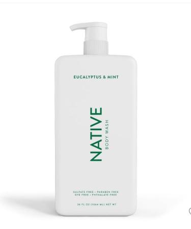 Native Body Wash with Pump - Eucalyptus & Mint Sulfate Free 36 oz | International Shipping Available - Buy Online on GoSupps.com