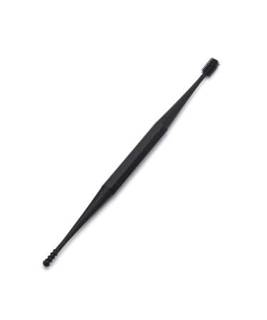 1pc Double-Ended Earpick Ear Wax Curette Remover Soft Silicone Double Head Tool Clean Cleaner Ear Ear Ear Design Pick Black