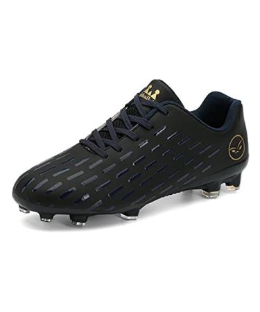 TOLLN Men Firm Ground Outdoor Soccer Cleats Youth Football Shoes 7.5 22035black