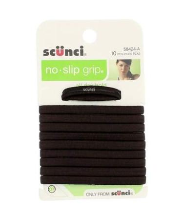 Scunci No-Slip Grip Black Elastics 10 Count, Pack of 2 - All Day Hold - Buy Online on GoSupps.com