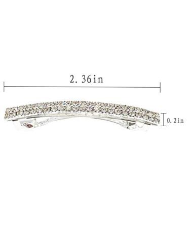 Sparkly Rhinestone Hair Clips - Silver Metal Barrettes for Women and Girls - Buy Online on GoSupps.com
