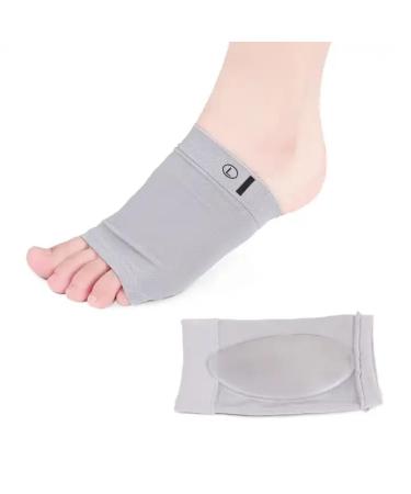 Jesata Compression Cushioned Arch Support Sleeves for Men & Women | Elastic Reusable Gel Pad Fabric Arch Socks | Ideal for Plantar Fasciitis Flat Feet Heel Spurs and High/Low Arches | 1PAIR (Gray) - Buy Online on GoSupps.com