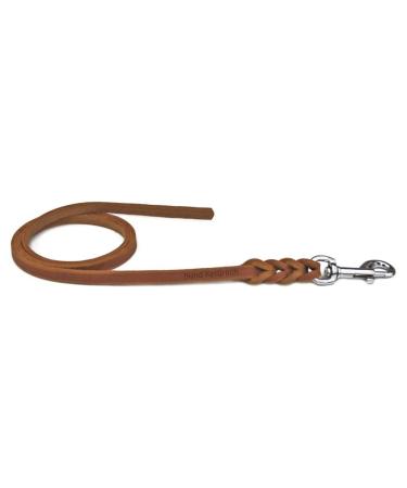 Fat leather leash leather leash for dogs 5m 7.5m 10m (7.5mx 10mm cognac chrome) 7.5mx 10mm cognac chrome hook