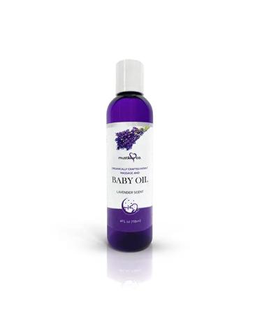 Must Love Co. Organically Crafted Infant Massage and Baby Oil Lavender Scent  4 FL Ounces