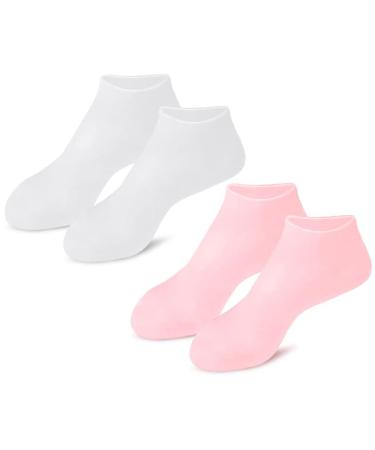 minkissy 2 Pairs Exfoliating Moisturizing Socks Moisturizing Foot Masks Cuticles Socks Features Socks for Women Lotion Socks Moisturizing Socks for Foot Care Spa Sebs Girl Foot Socks