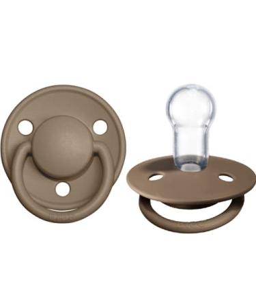 BIBS Pacifiers - De Lux Collection | BPA-Free Baby Pacifier | Made in Denmark | Set of 2 Dark Oak Color Premium Soothers | Size One Size