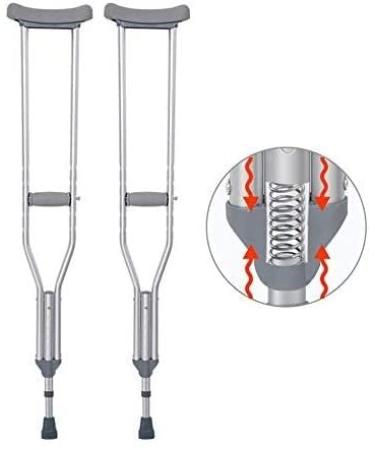 Crutches for Adults Underarm Armpit Shui Elderly Lightweight Height-Adjustable Damping Spring with Crutches Great for Travel or Work (A Loaded M) Lucky Star Two Loaded Large