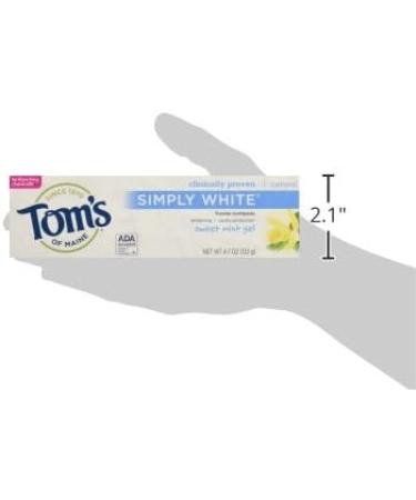 Tom's of Maine Natural Simply White Toothpaste - Sweet Mint Gel (Pack of 3) | 4.7 oz - Organic Oral Care for Fresh Breath Eco-Friendly & Cruelty-Free - Buy Online on GoSupps.com
