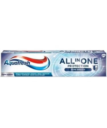 Aquafresh All In One Protection Pure Breath Dental Cream for Teeth, Gums and Breath Boosts - 100ml x 4 Tubes - 4 Pack