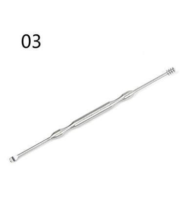 1PCS Ear Wax Pickers Stainless Steel Ear Picks Wax Removal Curette Remover Cleaner Ear Care Tool Earpick Facial Beauty Tools - (Color: 03)