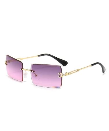 Helves sunglasses frameless square sunglasses with cutting edge fashionable sunglasses for women European and American trendy sunglasses (A) (color: C20)