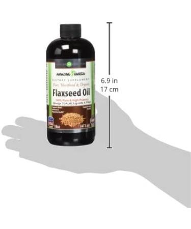 Amazing Omega Flaxseed Oil 16 Fl Oz - Excellent Source of Omega 3s for Heart, Joint & Immune Health - Buy Online on GoSupps.com